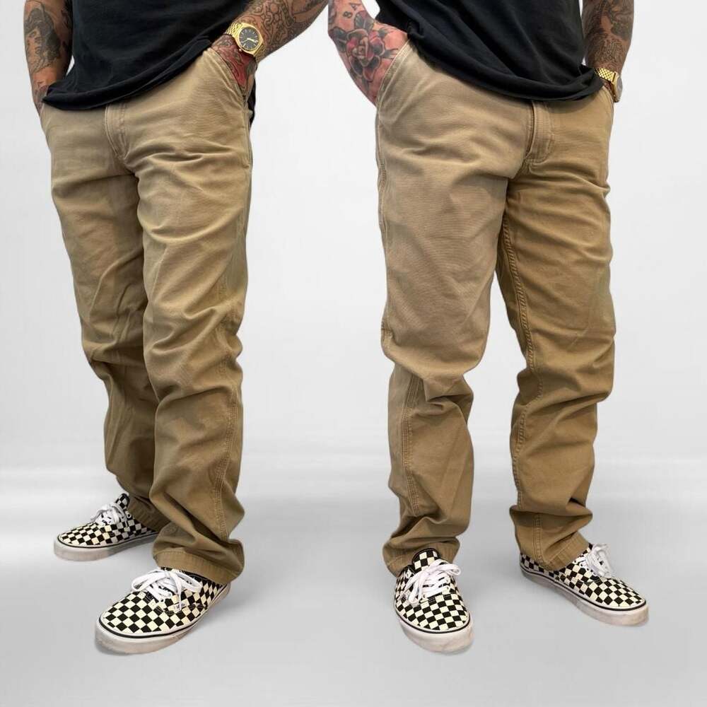 Carhartt Relaxed Fit Tan Canvas Work Pants Size 33x34